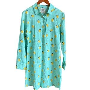 The Souled Store Women’s Lemon Tunic Dress Long Sleeve Button Down Corky Small S